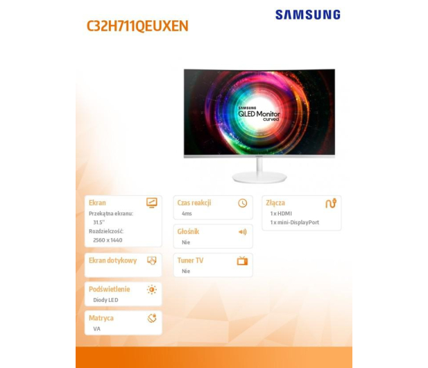 Samsung C32H711QEUX Curved Quantum Dot - 354645 - zdjęcie 6